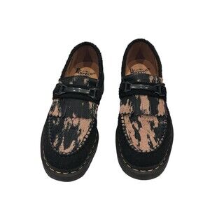 Dr. Martens Women's Adrian Hairy Suede Snaffle Loafer Black sz 8